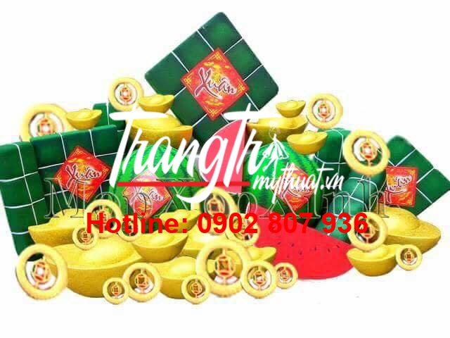 trang trí mô hình bánh trưng