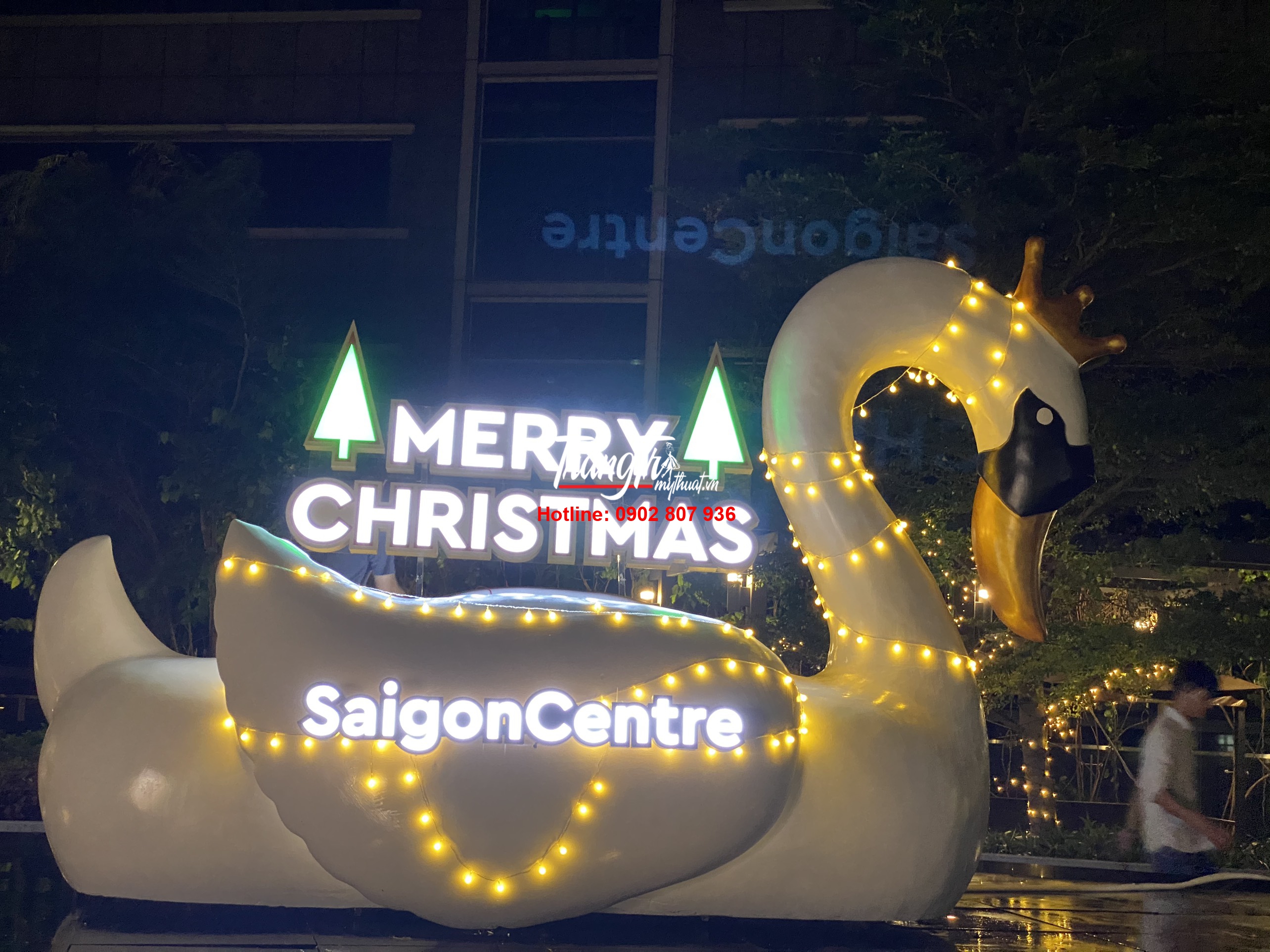 Mô hình thiên nga trang trí Noel