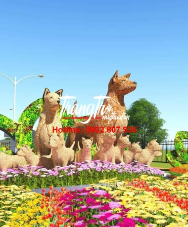 trang trí công trình tết