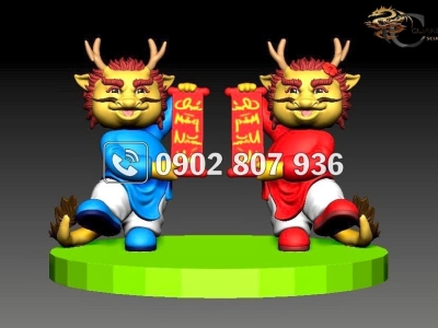 Điêu khắc mô hình mút xốp linh vật rồng độc đáo, ấn tượng nhất