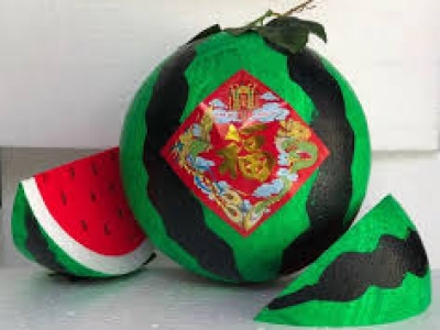 Mô Hình Bánh Chưng, Dưa Hấu Và Thỏi Vàng Mút Xốp – Combo Truyền Thống Cho Mọi Nhà