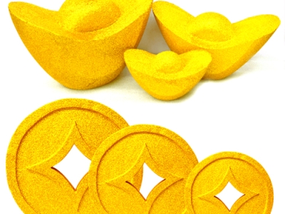 Mô Hình Mút Xốp Đồng Tiền Vàng Thỏi Vàng Đẹp 2026