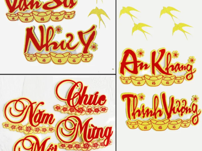 Cắt Chữ Mút Xốp Chúc Mừng Năm Mới: Nghệ Thuật Tạo Font Chữ Nổi 3D Ấn Tượng